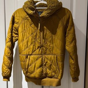 Prana Golden Quilted Pullover Kangaroo pocket Jacket